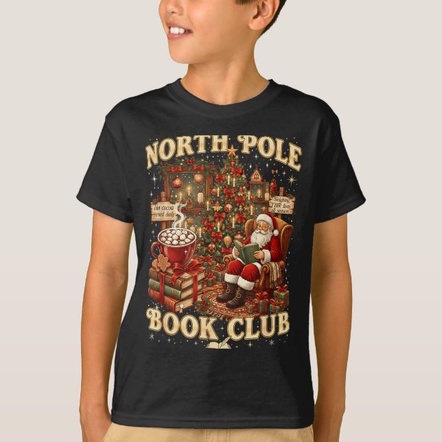 Camiseta North Le Book Club Cozy Christmas Reading Gift  (Frente)