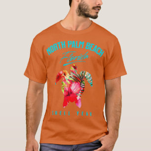 Camiseta North Palm Beach Tropical Hibiscus Flowers Sea Tur