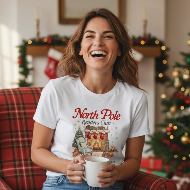 Camiseta North Pole Readers Club Book Lover Christmas (Criador carregado)