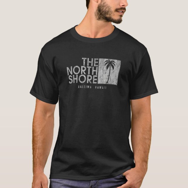 Camiseta North Shore Hawaii Palm Tree Estilo 1 (Frente)