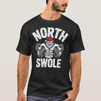 Camiseta North Swole – Funny Christmas Gym Santa Workout
