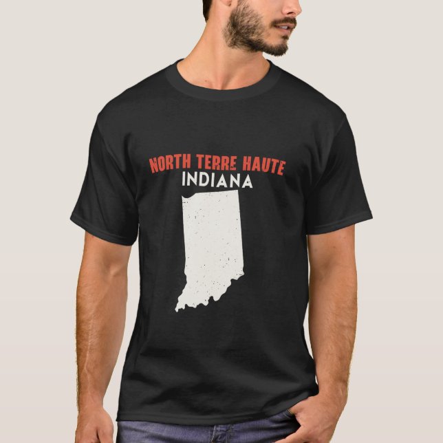 Camiseta North Terre Haute Indiana State America Viagem (Frente)