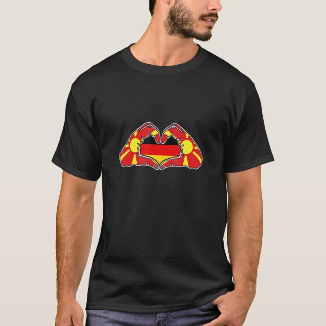 Camiseta Northern Macedonia and Germany  Heart hand friends (Frente)