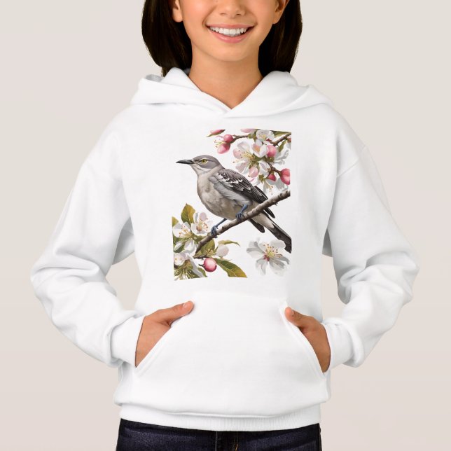 Camiseta Northern Mockingbird Surrounded by Apple Blossom (Frente)