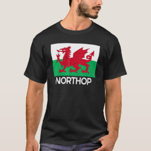 Camiseta Northop Wales Welsh Flag Baner Y Ddraig Goch