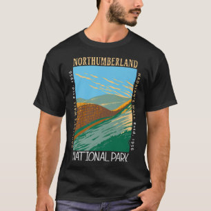 Camiseta Northumberland National Park Hadrians Wall Distres