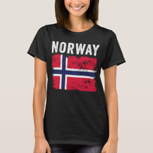 Camiseta Noruega Bandeira Homens em Dificuldade Mulheres Cr