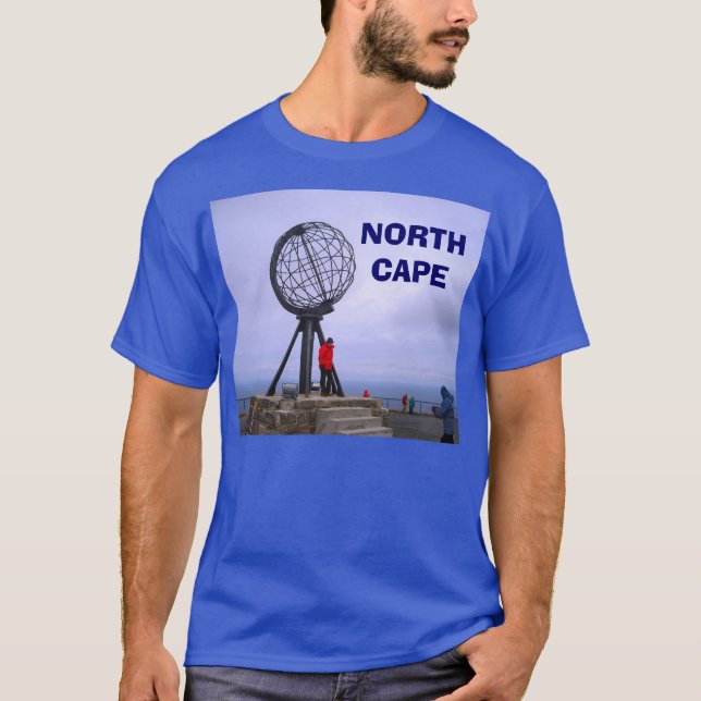 Camiseta Noruega, cabo norte, globo (Frente)
