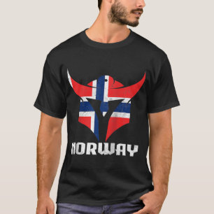 Camiseta Noruega Flag Viking Helmet Scandinavia Norge Souve