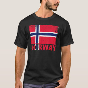 Camiseta Noruega Flag Vintage Scandinavian Source Nationali