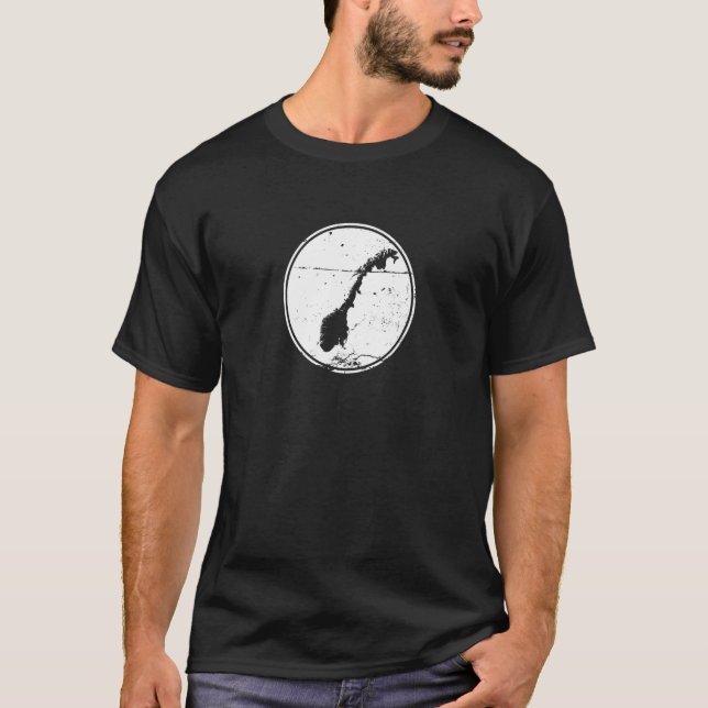 Camiseta Noruega - Mapa Vintage Norueguês (Frente)