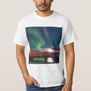Camiseta Noruega - Norte escandinavo - Luzes vermelhas