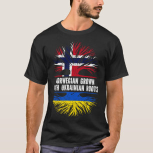 Camiseta Norueguês crescido com bandeira das Raízes Ucrania