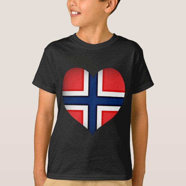 Camiseta Norway Flag Heart (Frente)