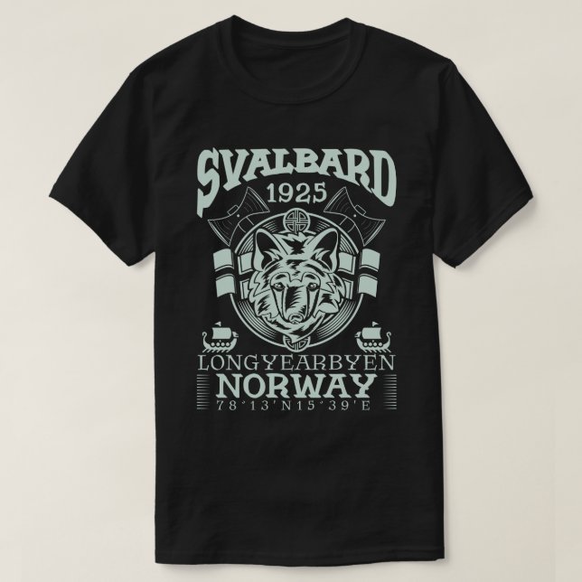 CAMISETA NORWAY SVALBARD LONGYEARBYEN - ARCTIC FOX (Frente do Design)