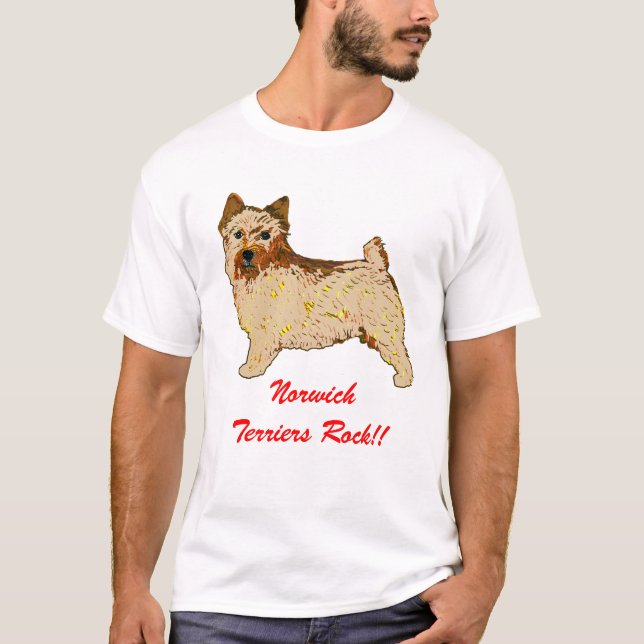 Camiseta Norwich Terrier - corpo deixado (Frente)