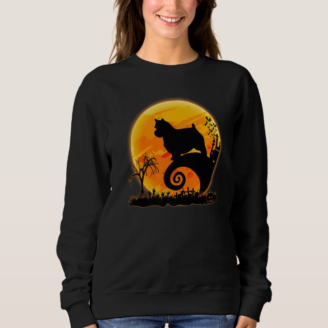 Camiseta Norwich Terrier Dog And Moon  Dog Halloween Costum (Frente)