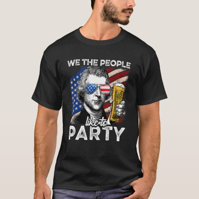 Camiseta Nós, A Pessoas 4 De Julho, Thomas Jefferson Men (Frente)