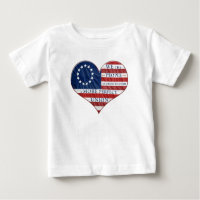 Nós, A Pessoas Americana Flag Heart Baby T Shirt