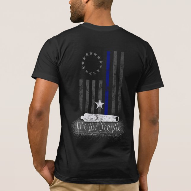 Camiseta NÓS, A PESSOAS Betsy Ross BLUE LINE Flag American (Verso)