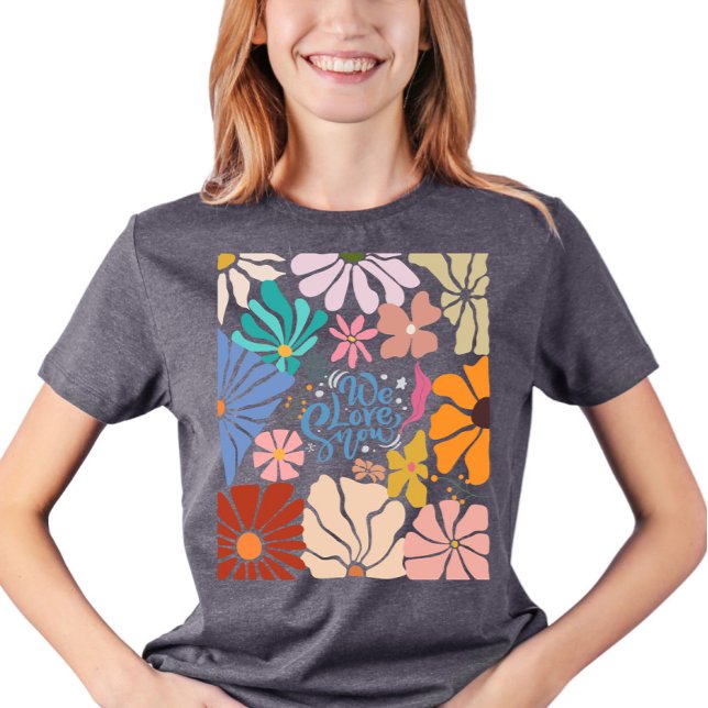 Camiseta "Nós Amamos Neve" - Natal Floral (Criador carregado)