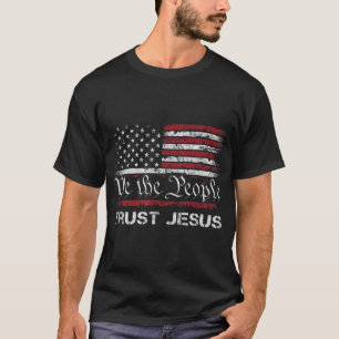 Camiseta Nós As Pessoas Confiam Em Jesus - Patriótico Crist