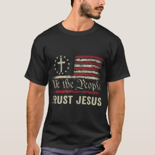 Camiseta Nós, as Pessoas, confiamos em Jesus - EUA, bandeir