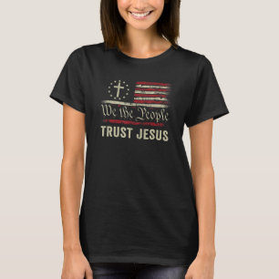 Camiseta Nós, as Pessoas, confiamos em Jesus - EUA, bandeir