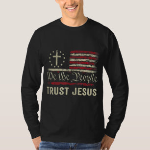 Camiseta Nós, as Pessoas, confiamos em Jesus - EUA, bandeir