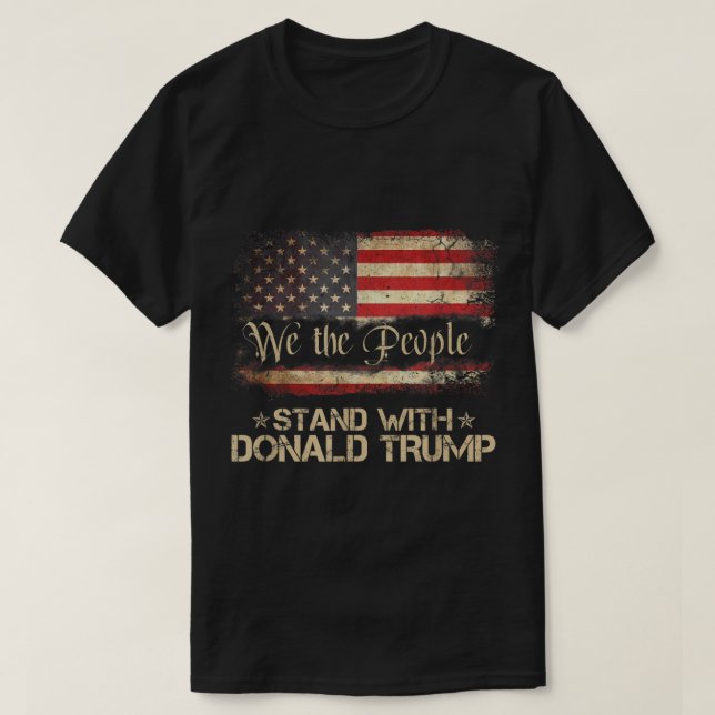 Camiseta Nós As Pessoas Estamos Com Donald Trump 2024 Ameri (Frente do Design)