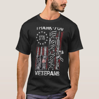 Camiseta Nós, As Pessoas, Obrigado Veteranos 1776 EUA Flag