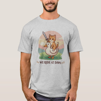 Camiseta Nós Cavalgamos Ao Amanhecer Gato Fofo Cavalgando U