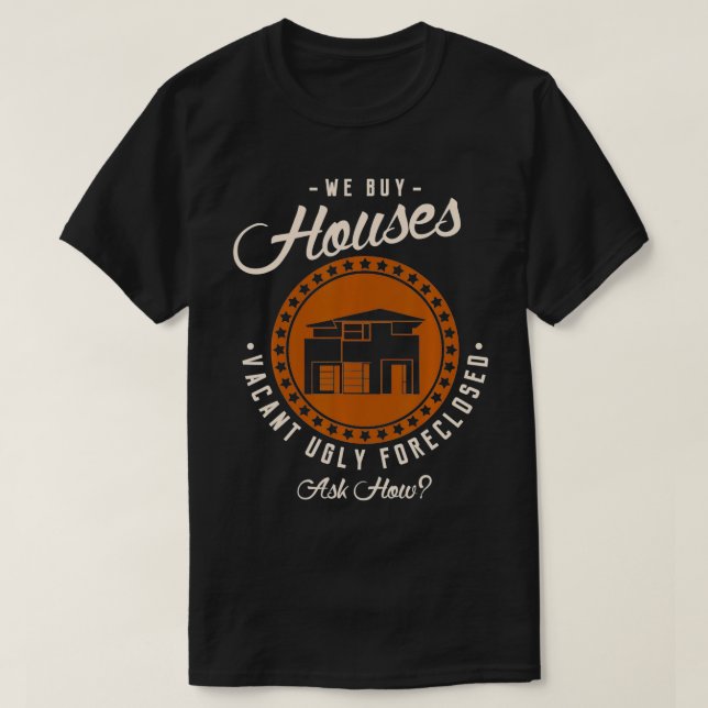 Camiseta Nós, comprares de casas vagas e desocupadas, pergu (Frente do Design)