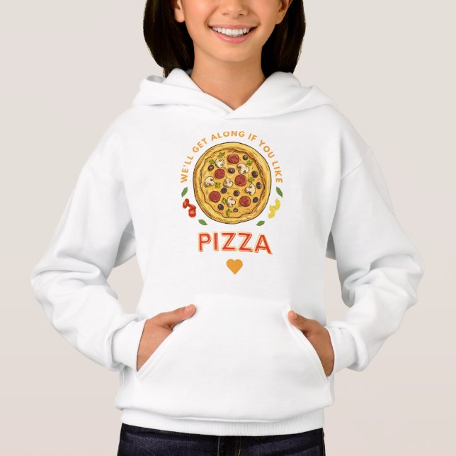 Camiseta Nos daremos bem se você gosta de slogan de pizza (Frente)