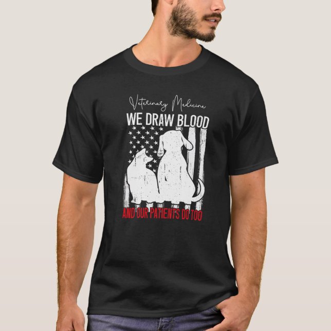 Camiseta Nós Desenhar Sangue Nossos Pacientes Fazem Veterin (Frente)