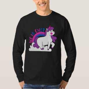 Camiseta Nós Existem Bi Pride Bisexuais Orgulhosos Unicorn 