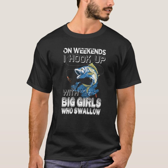 Camiseta Nos fins de semana eu me conecto com garotas grand (Frente)