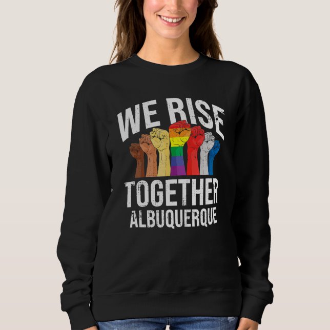 Camiseta Nós Levantamos Juntos Albuquerque Lgbtq Novo Prid  (Frente)