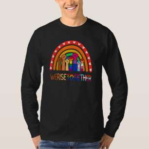 Camiseta Nós Levantamos Juntos Rainbow Ally Social Justice 