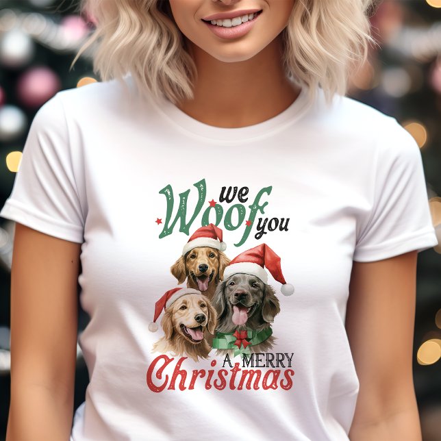 Camiseta Nós lhe damos um feliz cachorro de Natal (Criador carregado)