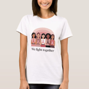 Camiseta Nós Lutamos Juntas Design de Conscientização do Câ