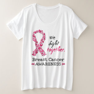 Camiseta Nós lutamos juntos contra o Cancer da Mama