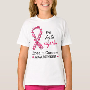 Camiseta Nós lutamos juntos contra o Cancer da Mama