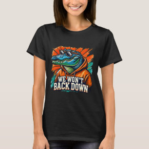 Camiseta Nós não vamos recuar para baixo azul e branco de j