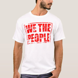 Camiseta “Nós, o povo” com efeito de carimbo de borracha v