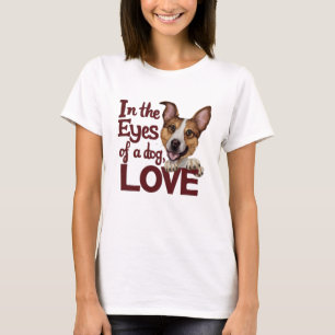 Camiseta Nos Olhos Do Amor Do Cachorro