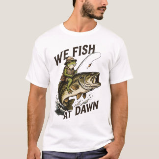 Camiseta Nós Pescamos Ao Amanhecer Arte de Rã Vintage Pesca