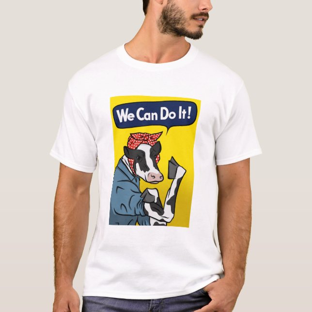 Camiseta Nós podemos fazê-lo! Rosie a vaca do Vegan do (Frente)