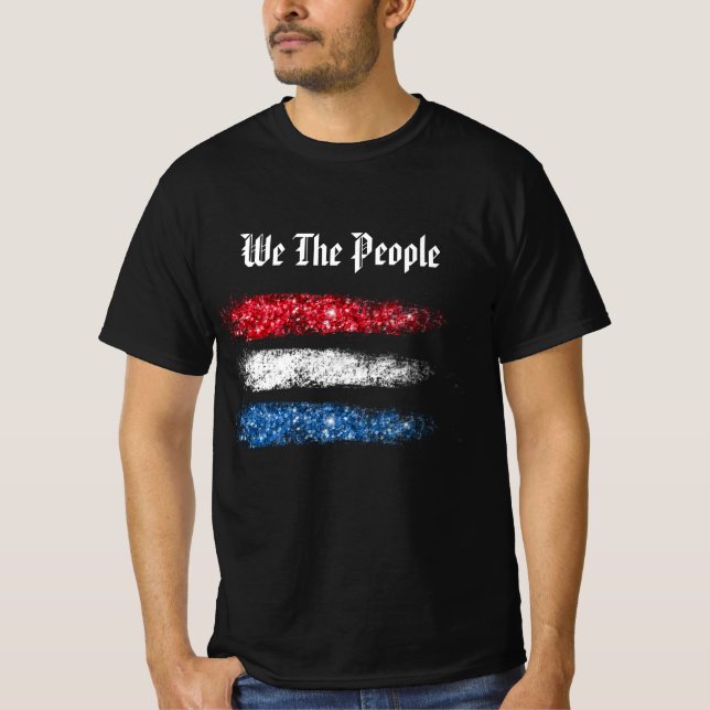 Camiseta *~* Nós Somos As Pessoas - Bandeira Abstrato ameri (Frente)