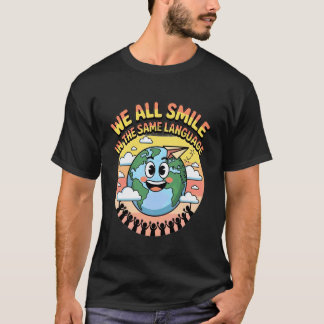 Camiseta Nós Todos Sorrimos na Mesma Língua Chá Multilíngue